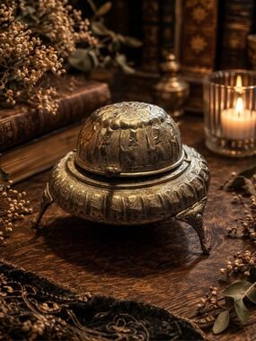 VINTAGE Persian Silver Plated Brass Sugar Jam Server w/ Dome Lid Collectible